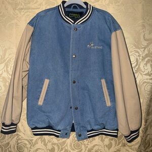 Mustang Cobra Blue and Tan Men's Varsity Jacket